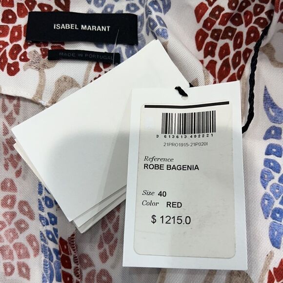 NWT ISABEL MARANT Bagenia Printed Midi Dress Size 40/ US Large - Picture 13 of 16